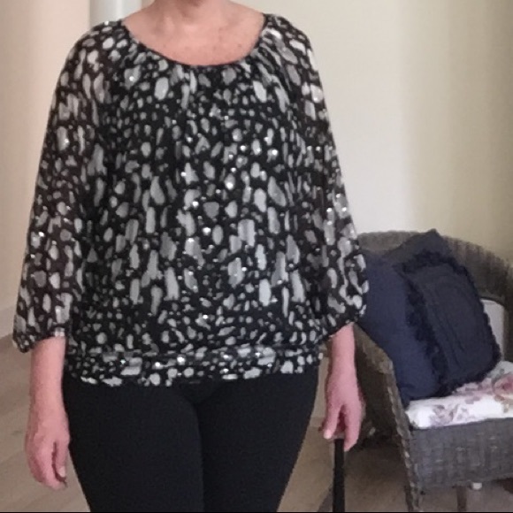 Gorgeous going out top, sparkly party blouse m/l - Picture 3 of 16